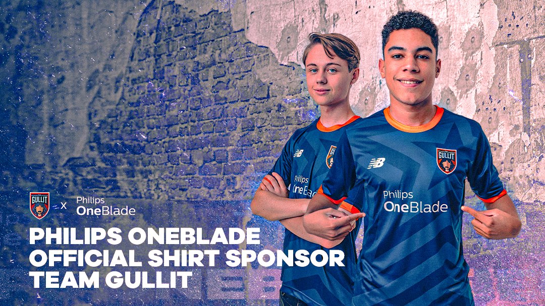 Picture of Dani Visser and Levi de Weerd with a Team Gullit jersey, sponsored by Philips OneBlade.